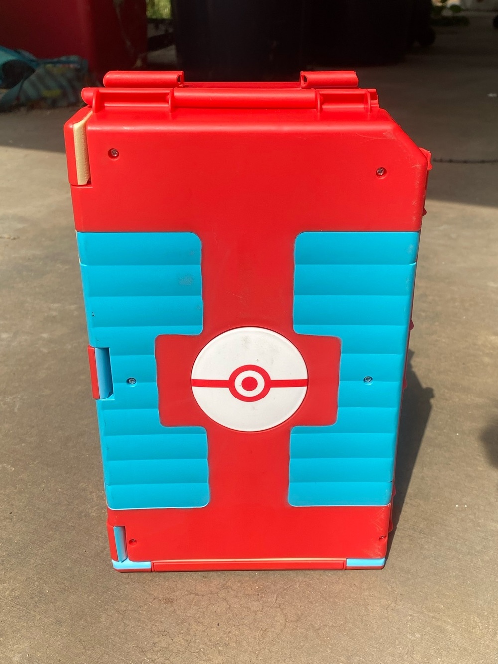 Pokemon Red and Teal Poké Ball Case fold out play set backpack